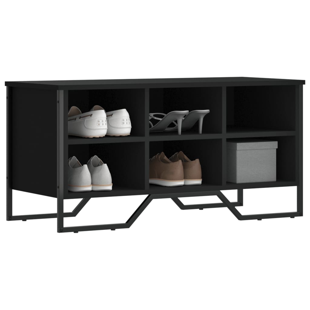 Scarpiera Nera 90X38X61,5 Cm In Truciolato