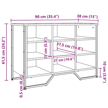Scarpiera Nera 90X38X61,5 Cm In Truciolato