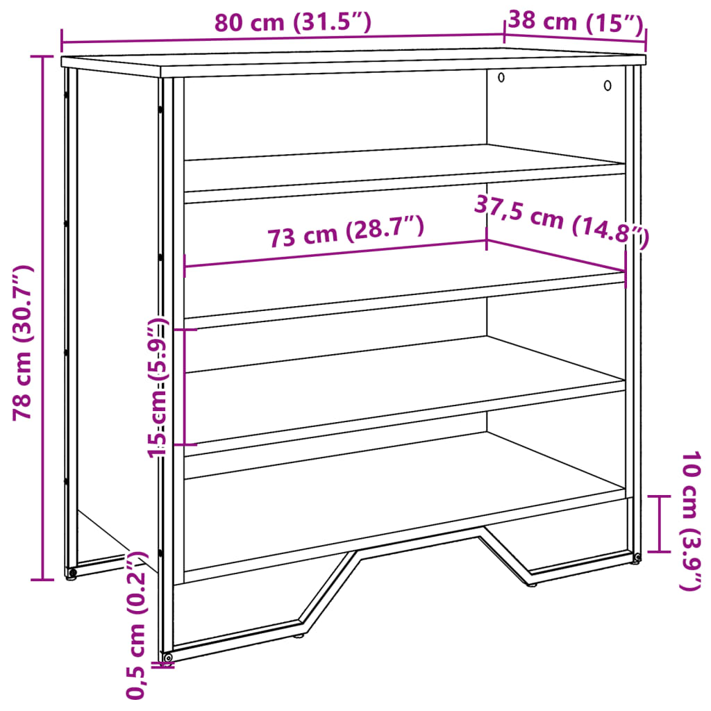 Scarpiera 80X38X78 Cm In Truciolato