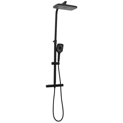 Set Soffione Doccia Duale Con Miscelatore E Tubo Ottone Nero