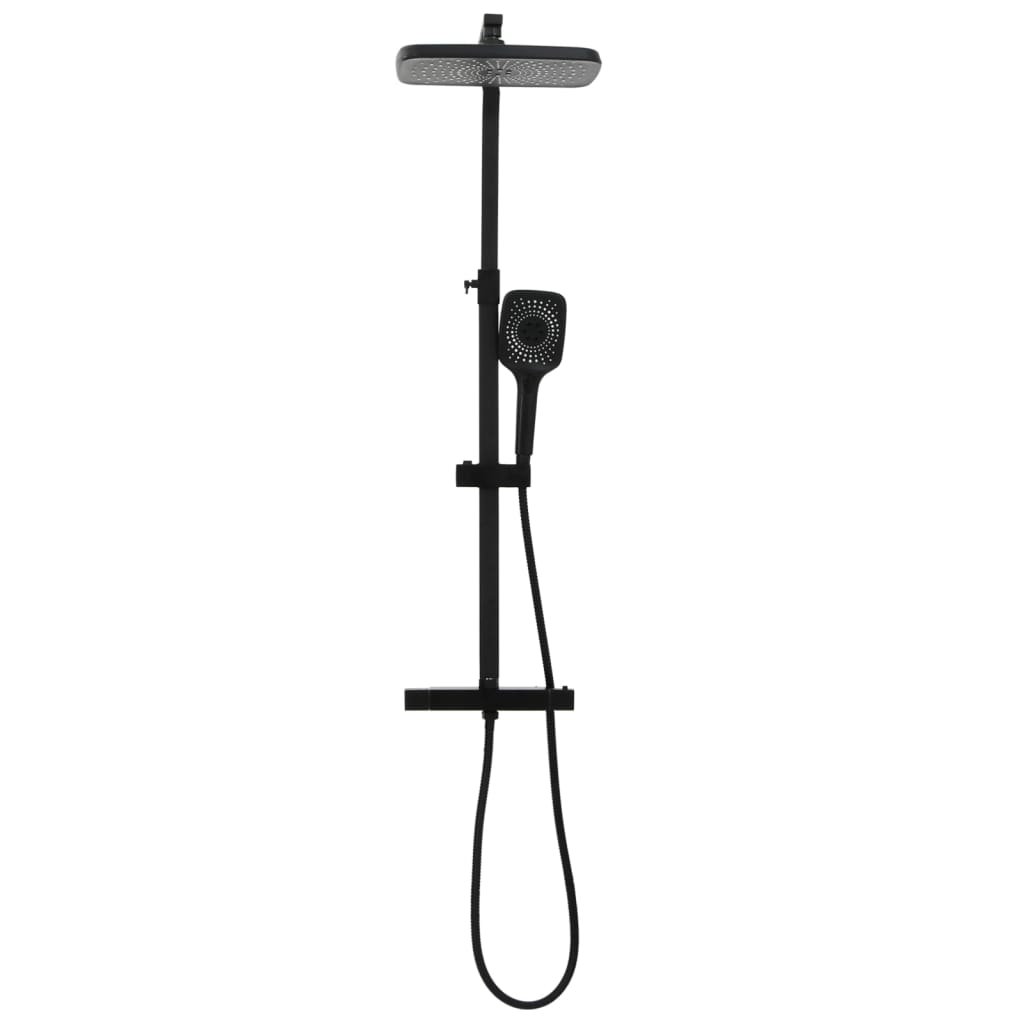 Set Soffione Doccia Duale Con Miscelatore E Tubo Ottone Nero