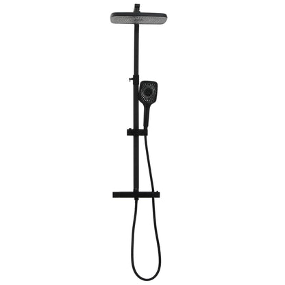 Set Soffione Doccia Duale Con Miscelatore E Tubo Ottone Nero