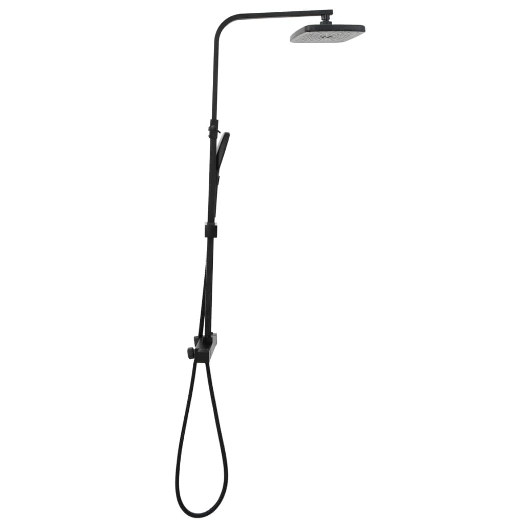 Set Soffione Doccia Duale Con Miscelatore E Tubo Ottone Nero
