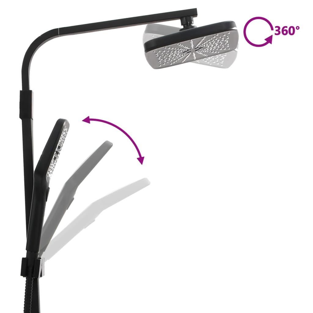 Set Soffione Doccia Duale Con Miscelatore E Tubo Ottone Nero