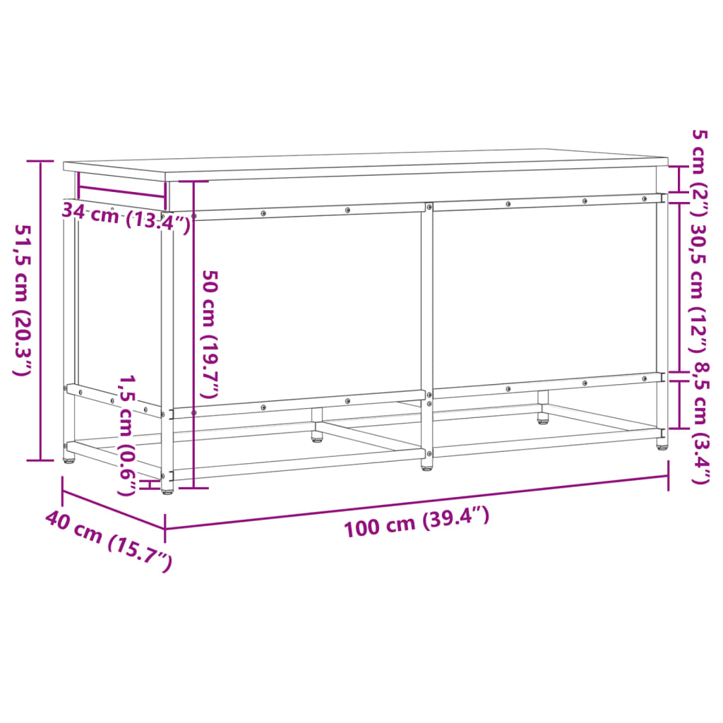 Contenitore Con Coperchio 100X40X51,5 Cm In Truciolato