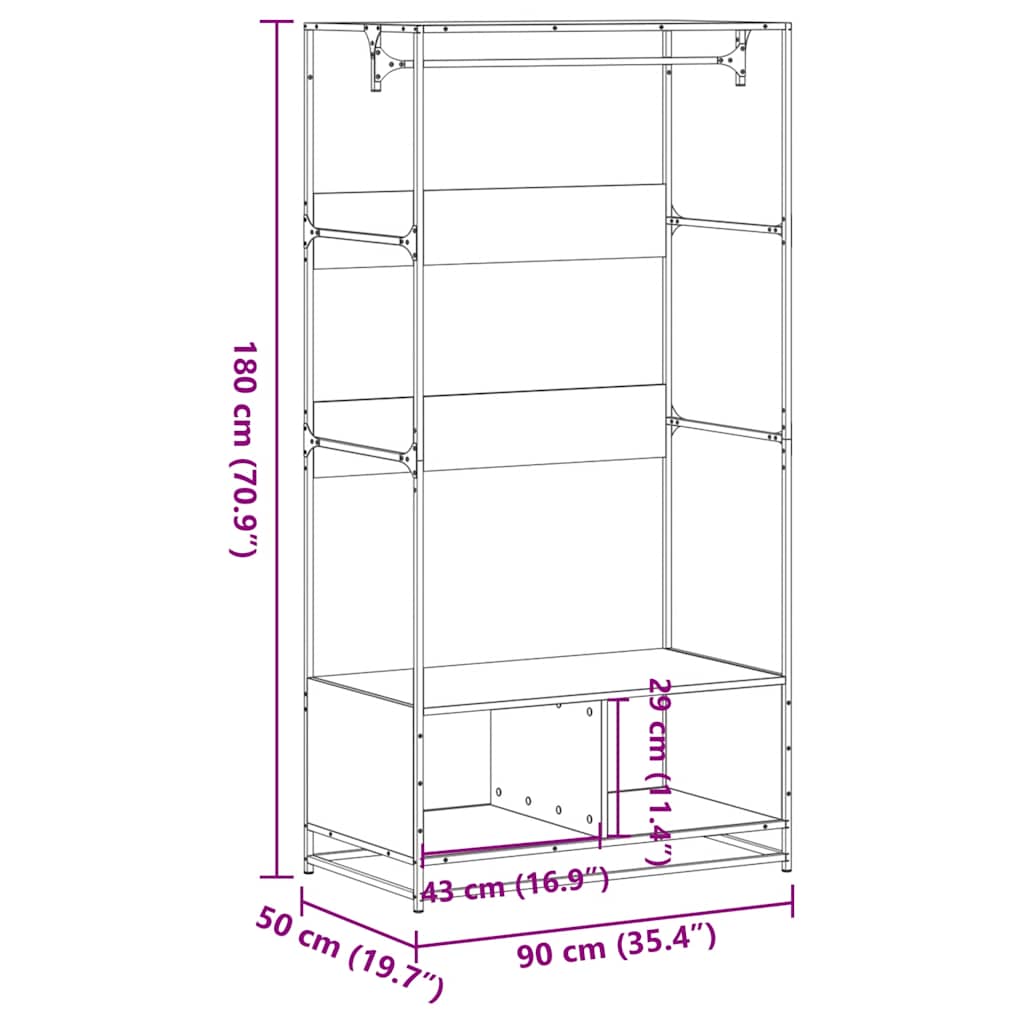 Armadio 90X50X180 Cm In Truciolato