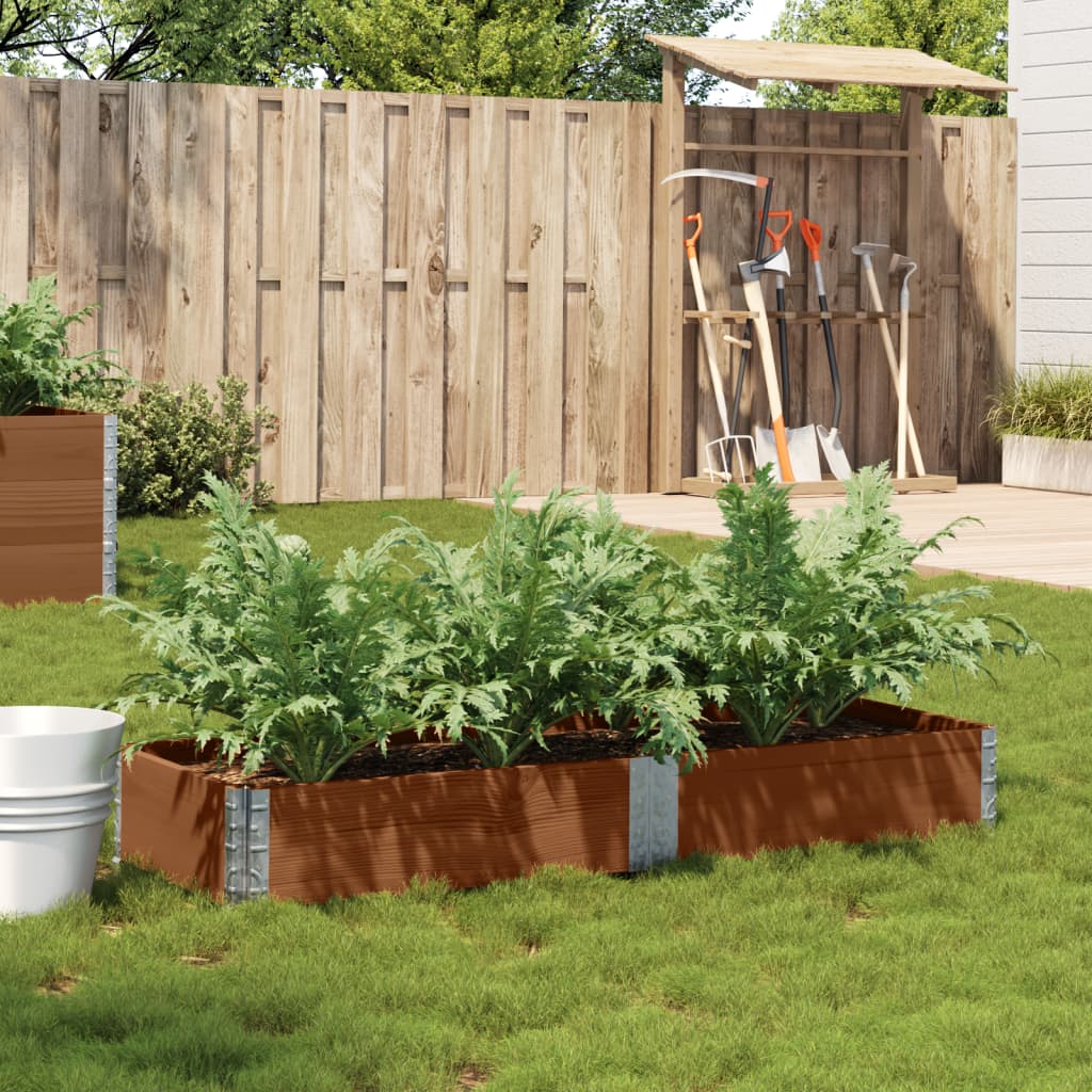 Poggiapiedi Da Giardino Marrone 120X80Cm Legno Massello Di Pino