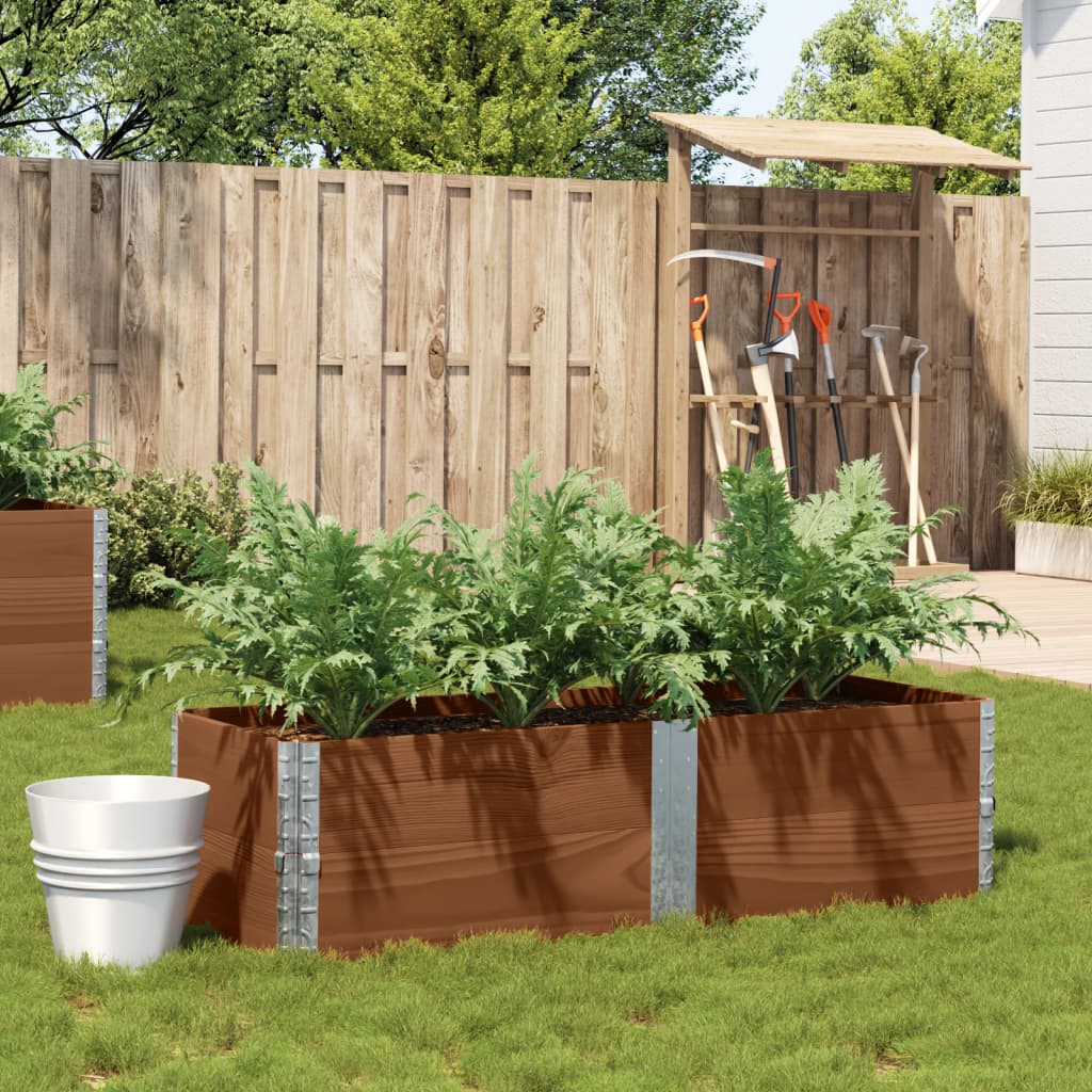 Poggiapiedi Da Giardino Marrone 120X80Cm Legno Massello Di Pino