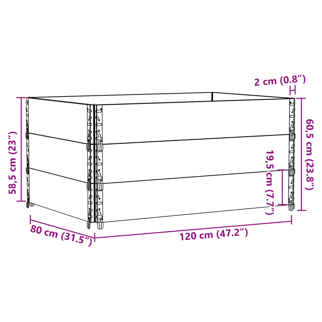 Poggiapiedi Da Giardino Marrone 120X80Cm Legno Massello Di Pino