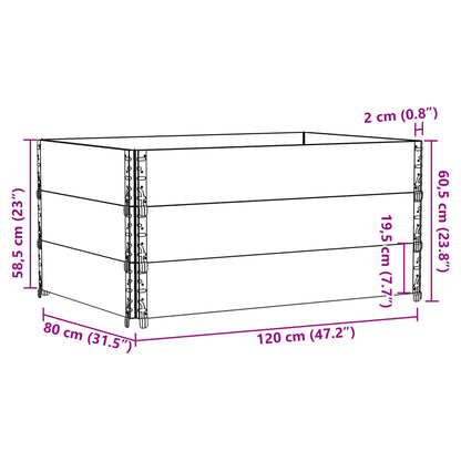 Poggiapiedi Da Giardino Marrone 120X80Cm Legno Massello Di Pino