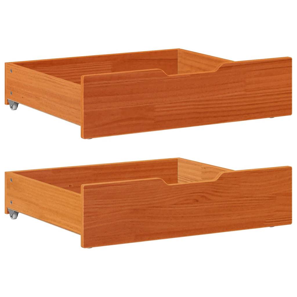 Cassettoni Da Letto Con Ruote 2 Pz 80X55X17 Cm In Legno Di Pino