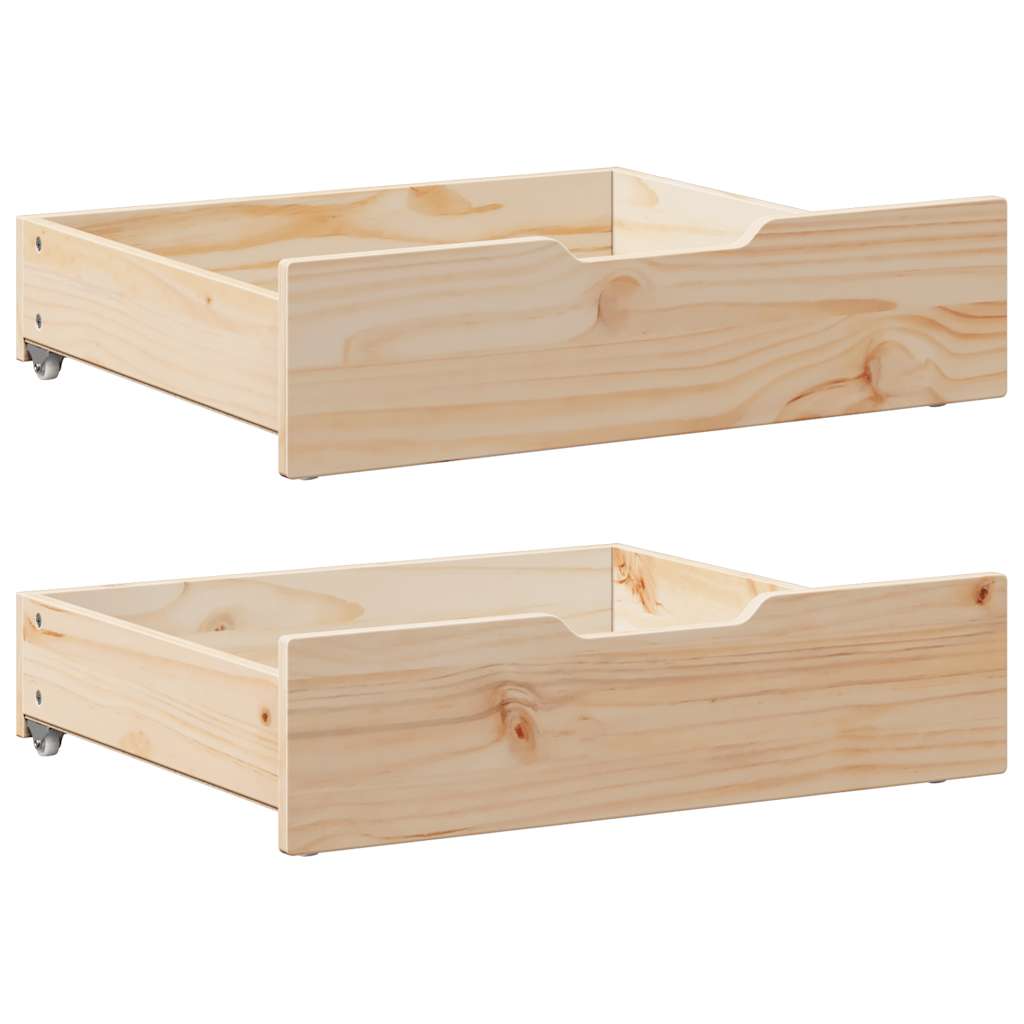 Cassettoni Da Letto Con Ruote 2 Pz 80X55X17 Cm In Legno Di Pino