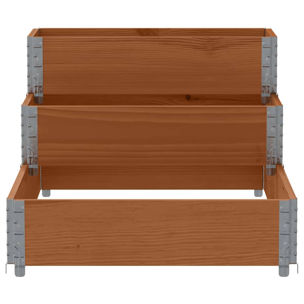 Fioriera Rialzata A 3 Livelli Marrone 120X80 Cm Legno Di Pino