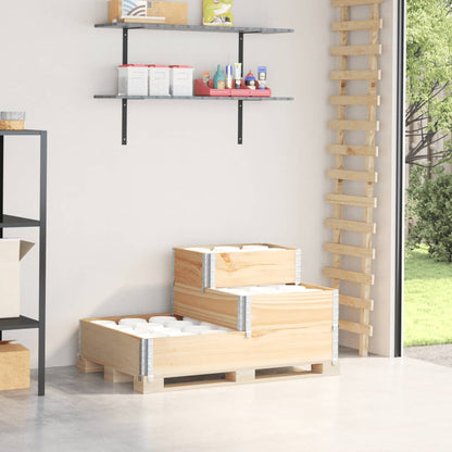 Fioriera Rialzata A 3 Livelli Marrone 120X80 Cm Legno Di Pino