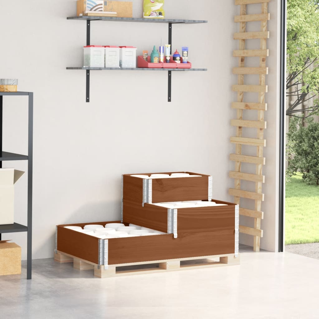 Fioriera Rialzata A 3 Livelli Marrone 120X80 Cm Legno Di Pino