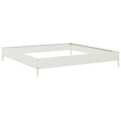 Fioriera Rialzata Da Giardino Bianca 100X100X18,5 Cm In Acciaio/Bianco