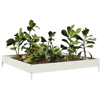 Fioriera Rialzata Da Giardino Bianca 100X100X18,5 Cm In Acciaio/Bianco