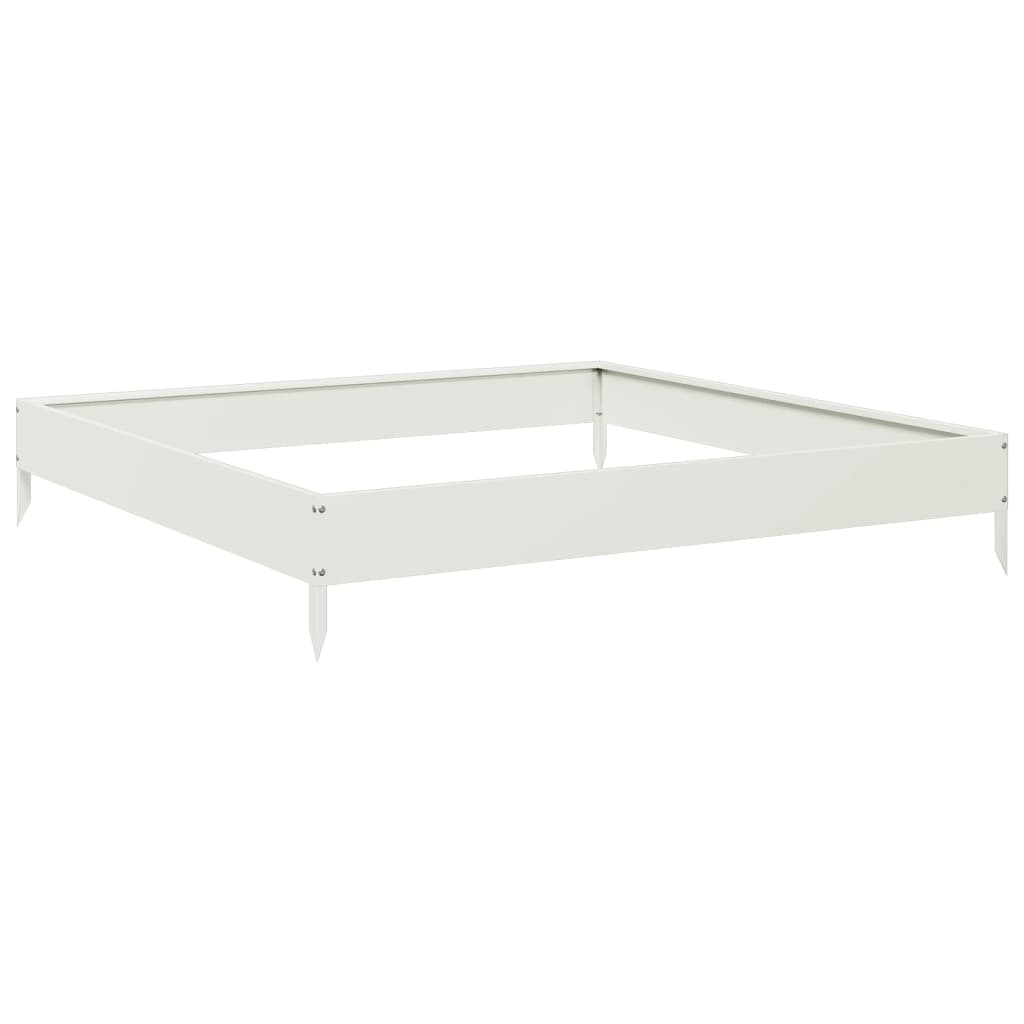 Fioriera Rialzata Da Giardino Bianca 100X100X18,5 Cm In Acciaio/Bianco