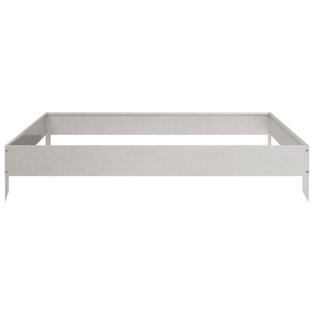 Fioriera Rialzata Da Giardino 100X100X18,5 Cm In Acciaio Inox Acciaio Inossidabile/Grigio Chiaro