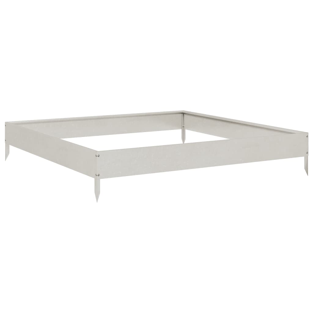 Fioriera Rialzata Da Giardino 100X100X18,5 Cm In Acciaio Inox Acciaio Inossidabile/Grigio Chiaro