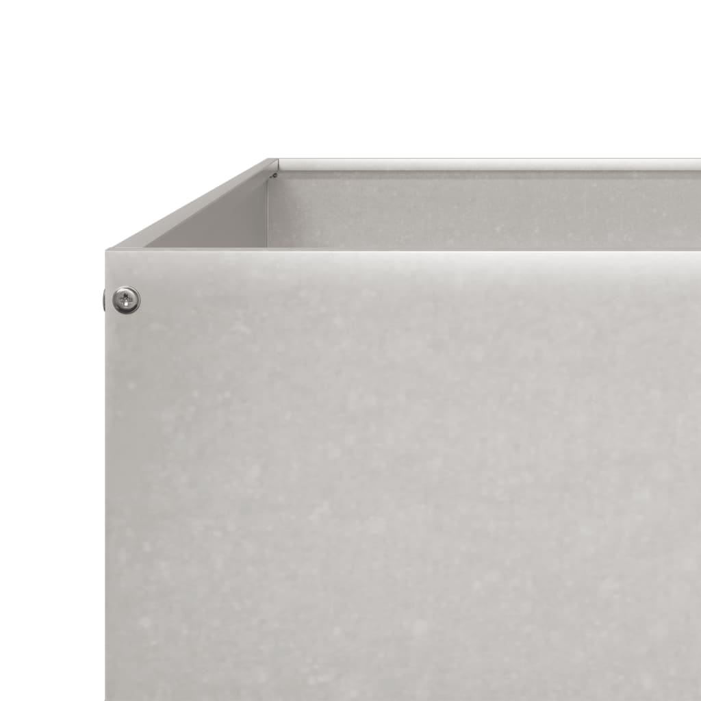 Fioriera Rialzata Da Giardino 100X100X18,5 Cm In Acciaio Inox Acciaio Inossidabile/Grigio Chiaro