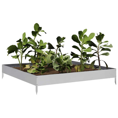 Fioriera Rialzata Da Giardino 100X100X18,5Cm In Acciaio Zincato/Grigio