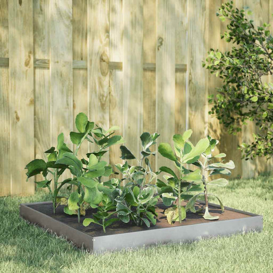 Fioriera Rialzata Da Giardino 100X100X18,5Cm In Acciaio Zincato/Grigio