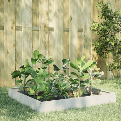 Fioriera Rialzata Da Giardino Bianca 100X100X18,5 Cm In Acciaio/Bianco
