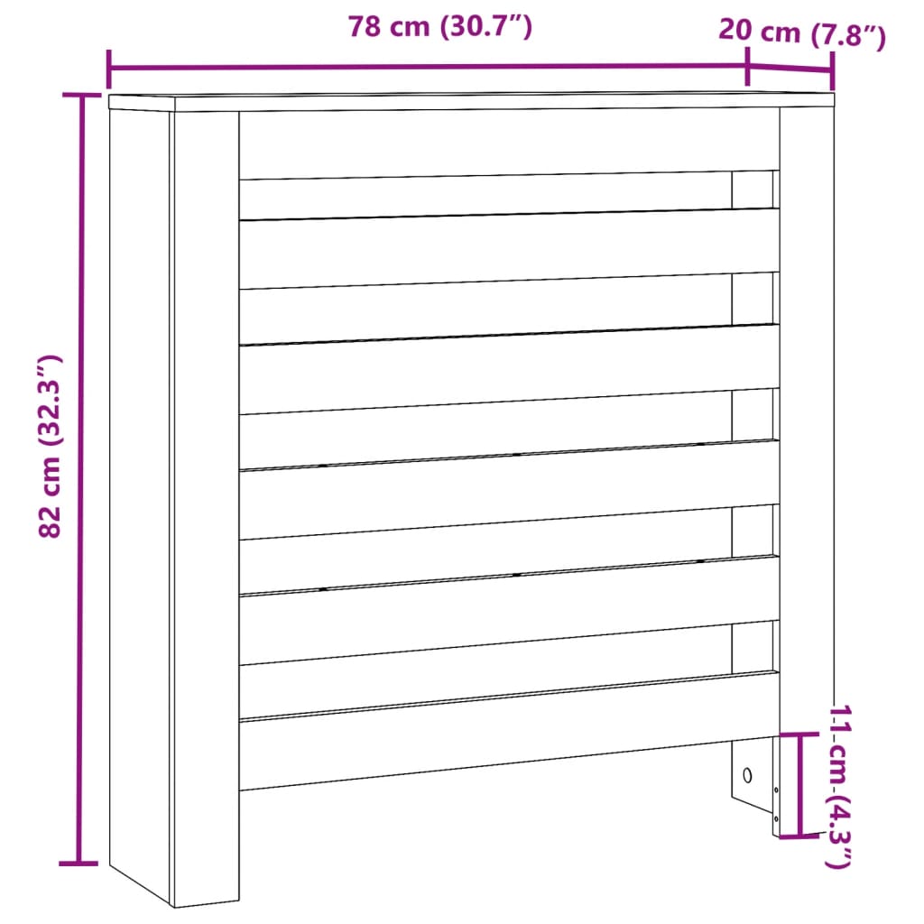 Copertura Termosifone Rovere Marrone 78X20X82 Legno Multistrato