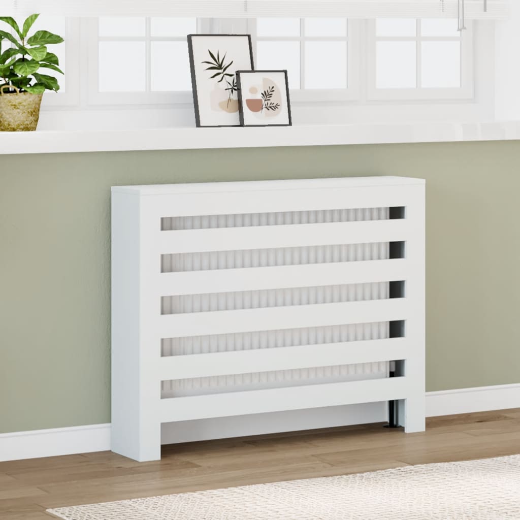 Copertura Termosifone Bianca 104X20X82 Cm In Legno Multistrato