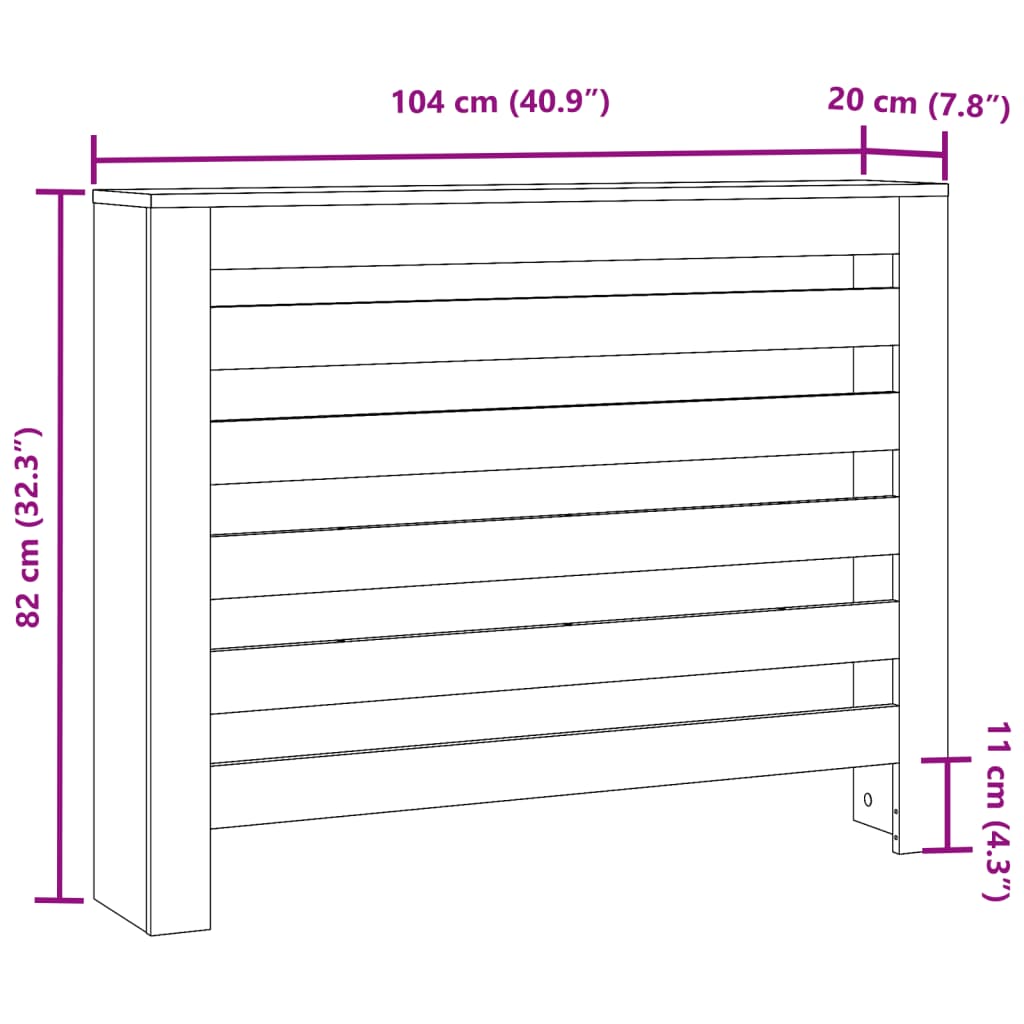 Copertura Termosifone Legno Antico 104X20X82 Legno Multistrato