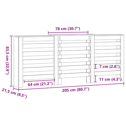 Copertura Termosifone Legno Antico 205X21,5X83,5 Cm Multistrato Rovere Fumo