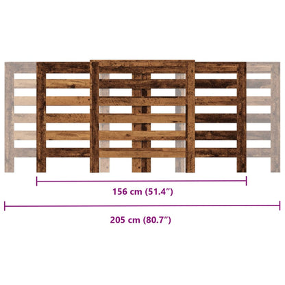 Copertura Termosifone Legno Antico 205X21,5X83,5 Cm Multistrato Rovere Fumo