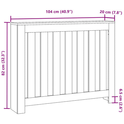 Copertura Termosifone Nera 104X20X82 Cm Legno Multistrato