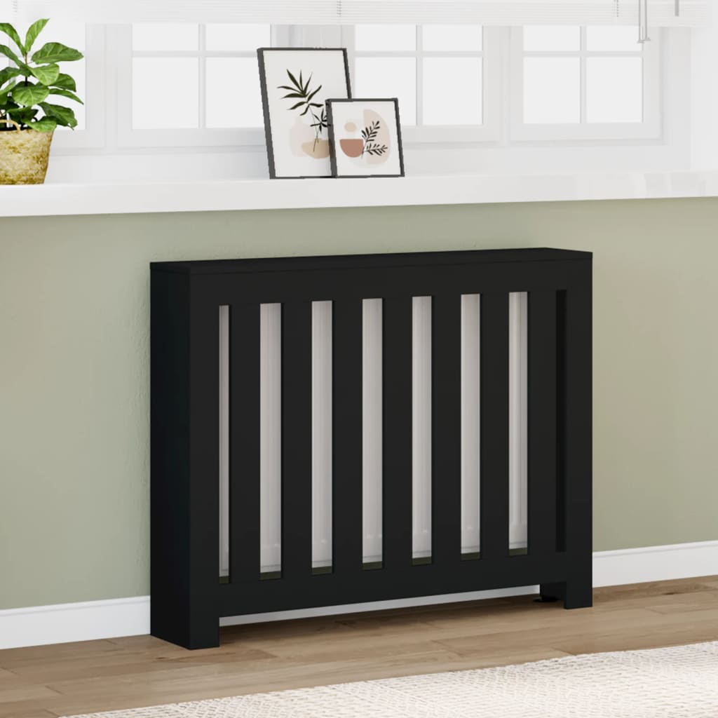 Copertura Termosifone Nera 104X20X82 Cm Legno Multistrato