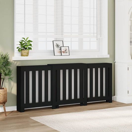 Copertura Termosifone Nera 205X21,5X83,5 Cm Legno Multistrato Nero