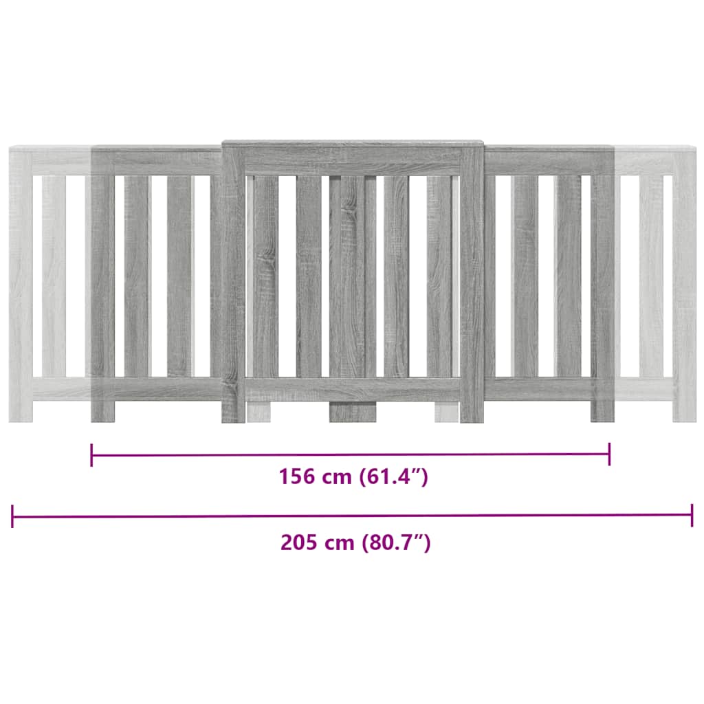 Copertura Termosifone 205X21,5X83,5Cm Multistrato Grigio Sonoma