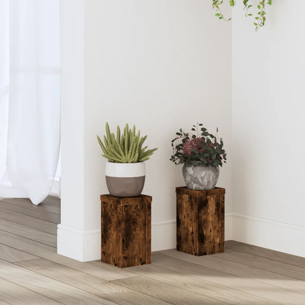 Supporti Per Piante 2 Pz Bianchi 30X30X50Cm Legno Multistrato
