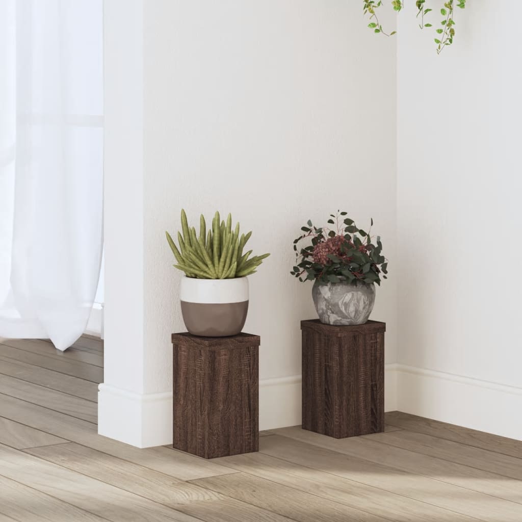Supporti Per Piante 2 Pz Bianchi 30X30X50Cm Legno Multistrato