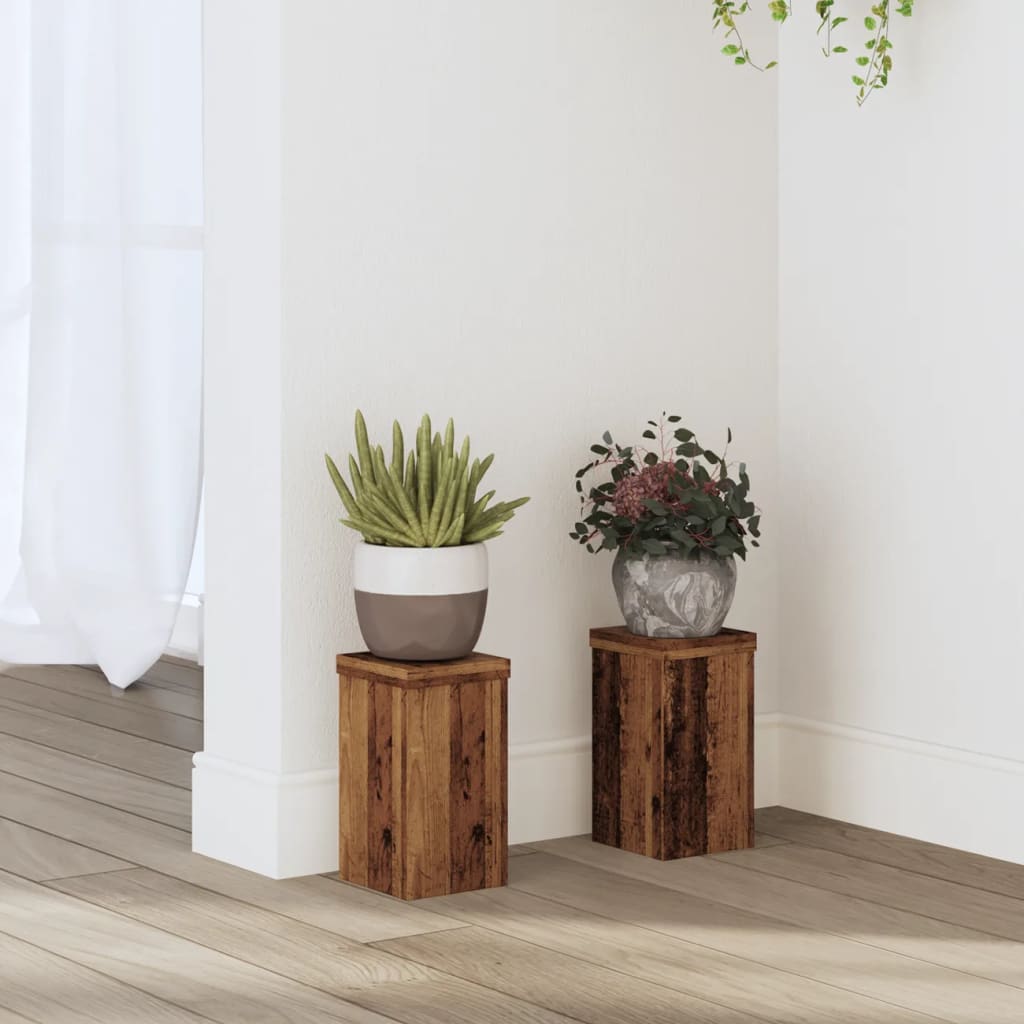 Supporti Per Piante 2 Pz Bianchi 30X30X50Cm Legno Multistrato