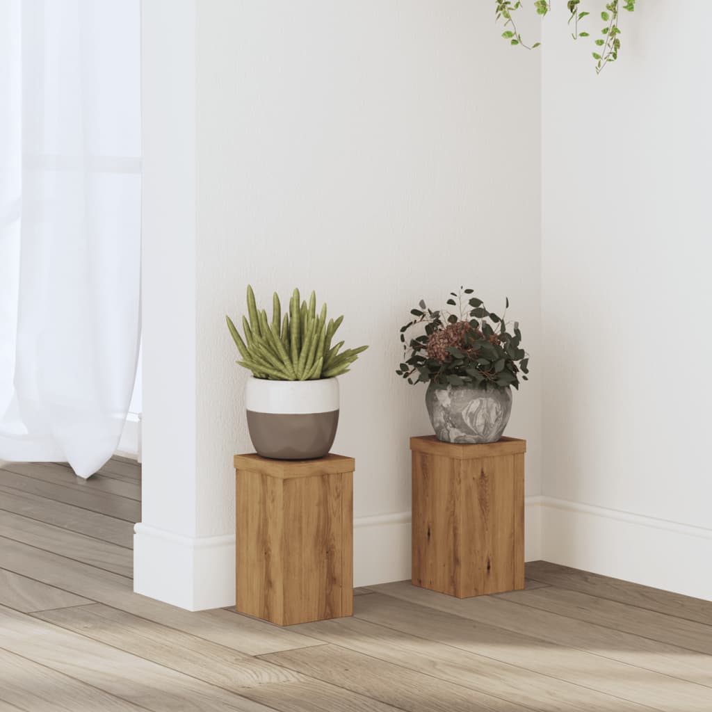 Supporti Per Piante 2 Pz Bianchi 30X30X50Cm Legno Multistrato