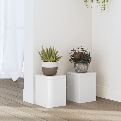 Supporti Per Piante 2 Pz Bianchi 30X30X50Cm Legno Multistrato