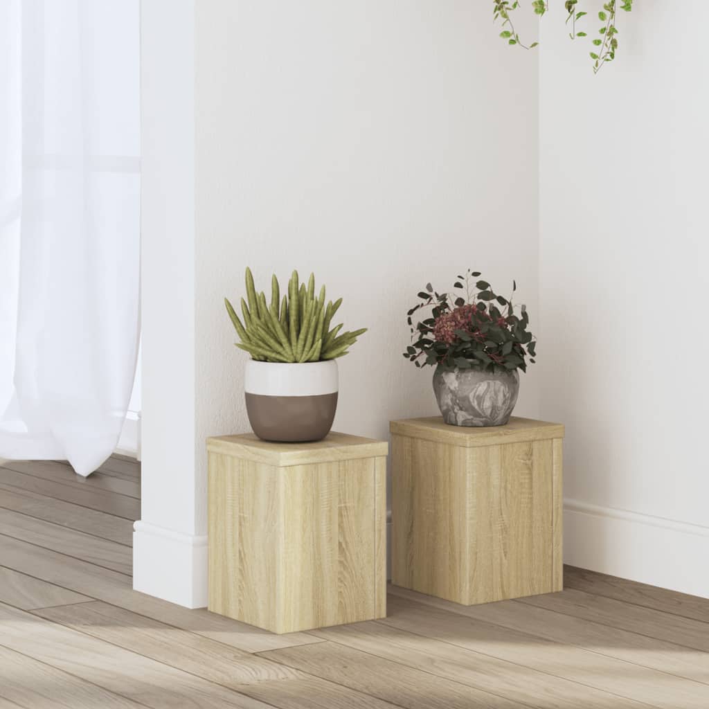 Supporti Per Piante 2 Pz Bianchi 30X30X50Cm Legno Multistrato
