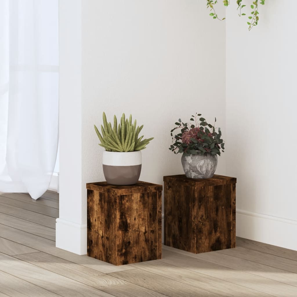 Supporti Per Piante 2 Pz Bianchi 30X30X50Cm Legno Multistrato