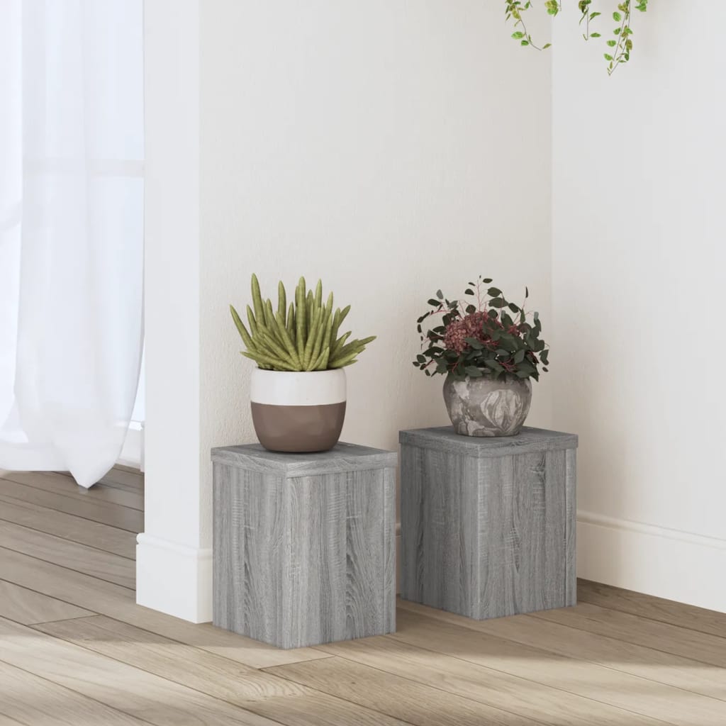 Supporti Per Piante 2 Pz Bianchi 30X30X50Cm Legno Multistrato