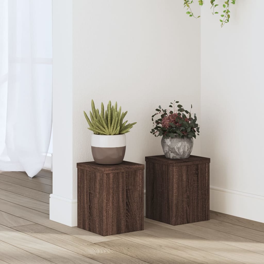 Supporti Per Piante 2 Pz Bianchi 30X30X50Cm Legno Multistrato