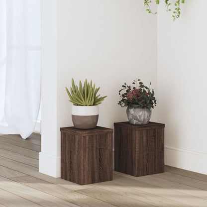 Supporti Per Piante 2 Pz Bianchi 30X30X50Cm Legno Multistrato