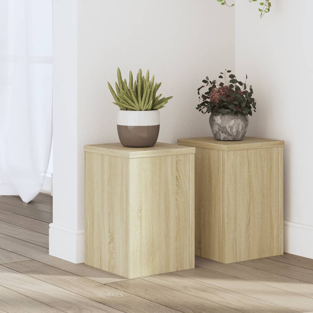 Supporti Per Piante 2 Pz Bianchi 30X30X50Cm Legno Multistrato