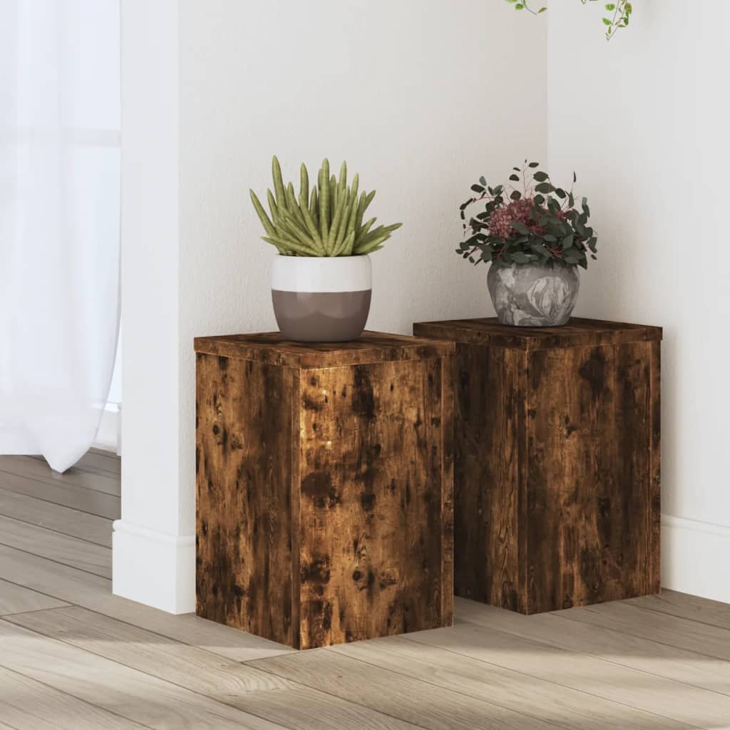 Supporti Per Piante 2 Pz Bianchi 30X30X50Cm Legno Multistrato