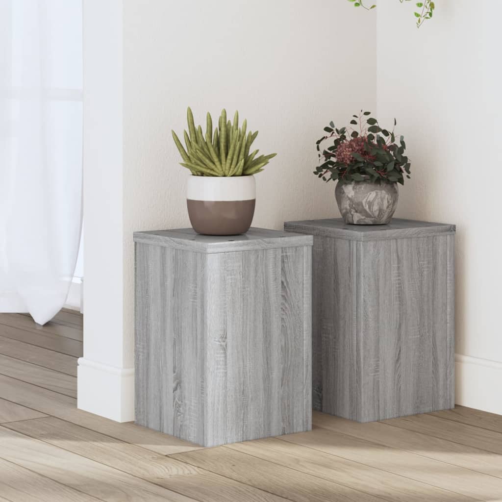 Supporti Per Piante 2 Pz Bianchi 30X30X50Cm Legno Multistrato